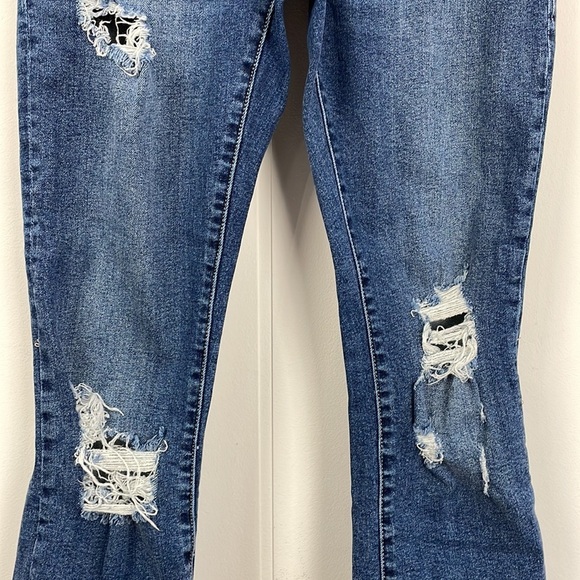 Dear John Liam Straight Mid Rise Cropped Jean Women's 27 Holes Distressing - Picture 5 of 16